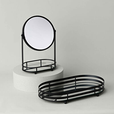 Linens Tezza 33X19X5,2 cm Tepsi Siyah