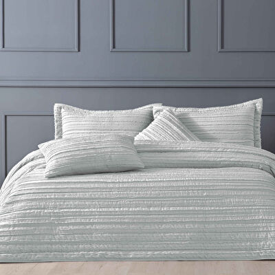 Linens Gorgeous Çift Kişilik Yatak Örtüsü Seti Gri