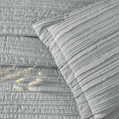 Linens Gorgeous Çift Kişilik Yatak Örtüsü Seti Gri