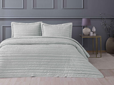 Linens Gorgeous Çift Kişilik Yatak Örtüsü Seti Gri