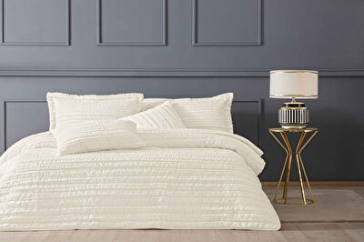 Linens Gorgeous Çift Kişilik Yatak Örtüsü Seti Beyaz