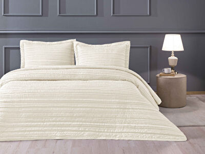 Linens Gorgeous Çift Kişilik Yatak Örtüsü Seti Beyaz