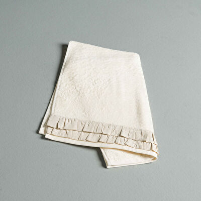 Linens Ruffle Bambu 50X85 cm Yüz Havlusu Ekru