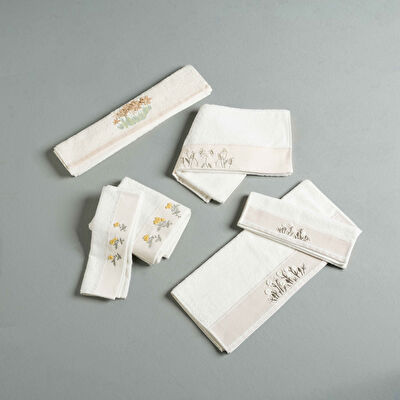 Linens Camila Pamuk 50X85 cm Yüz Havlusu Ekru