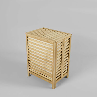 Linens Wooden Ahşap 45X33X60 cm Çamaşır Sepeti Naturel