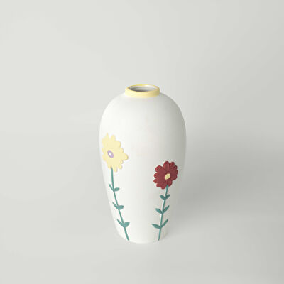 Linens Liva 14x15x27 cm Vazo Beyaz