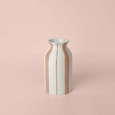 Linens Minella 11x11x22 cm Vazo Beyaz Mercan