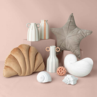 Linens Minella 11x11x22 cm Vazo Beyaz Mercan