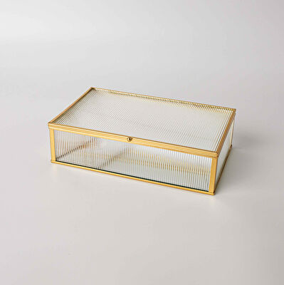 Linens Laveta 23x14,5x6 cm Dekoratif Kutu Gold