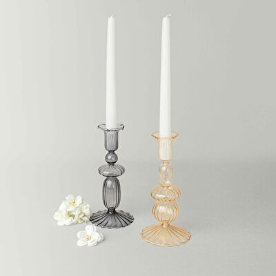 Linens Ecow Şamdan 9x9x19 cm Somon