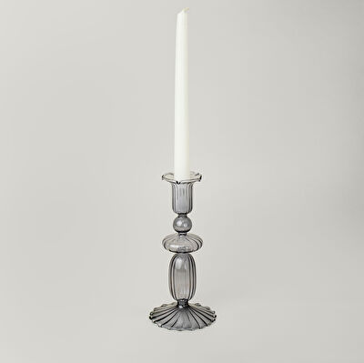 Linens Ecow Şamdan 9x9x19 cm Gri