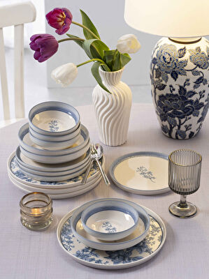 Pierre Cardin Isla Blue Porselen 24 Parça Yemek Takımı