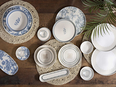 Pierre Cardin Isla Blue Porselen 24 Parça Yemek Takımı