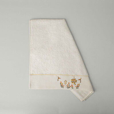 Linens Fleurs Bambu Yüz Havlusu 50x85 Cm Ekru
