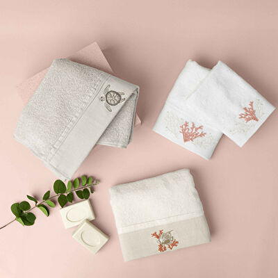 Linens Coral Bambu Yüz Havlusu 50x85 Cm Beyaz