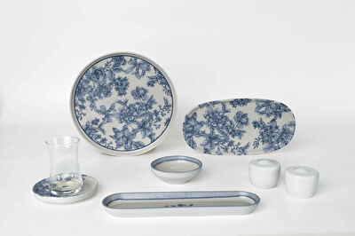 Pierre Cardin Isla Blue Porselen 28 Parça Kahvaltı Takımı