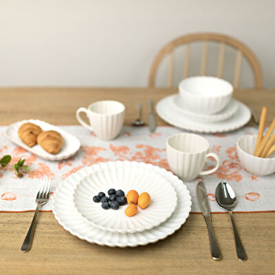 Linens Coral Çukur Tabak 18,5 cm Ekru