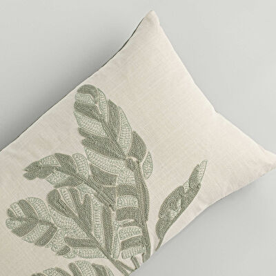 Linens Jedi 30x50 cm Kırlent Kılıfı Natural-Yeşil