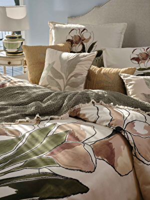 Linens Jedi 30x50 cm Kırlent Kılıfı Natural-Yeşil