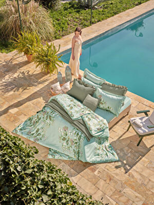 Linens Jedi 30x50 cm Kırlent Kılıfı Natural-Yeşil