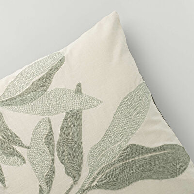 Linens Jedi 45x45 cm Kırlent Kılıfı Natural-Yeşil
