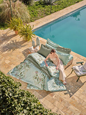 Linens Jedi 45x45 cm Kırlent Kılıfı Natural-Yeşil