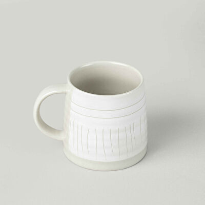 Linens Rail Line Stoneware 420 ml Kupa