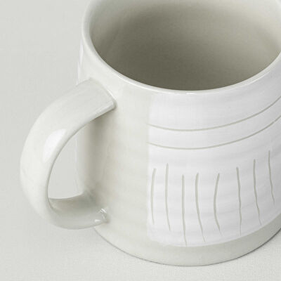 Linens Rail Line Stoneware 420 ml Kupa