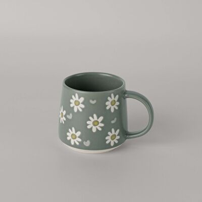 Linens Daisy Seramik 400 ml Kupa Yeşil