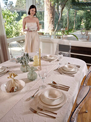 Linens Elegant Porselen Çukur Tabak 23 cm Gold