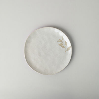 Linens Laurel Seramik 26 cm Servis Tabağı Ekru