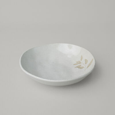 Linens Laurel Seramik 20 cm Çukur Tabak Ekru
