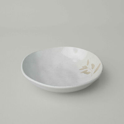 Linens Laurel Seramik 20 cm Çukur Tabak Ekru