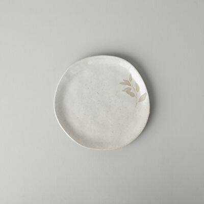 Linens Laurel Seramik 20 cm Pasta Tabağı Ekru