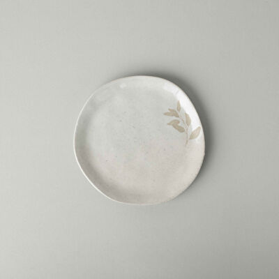 Linens Laurel Seramik 20 cm Pasta Tabağı Ekru