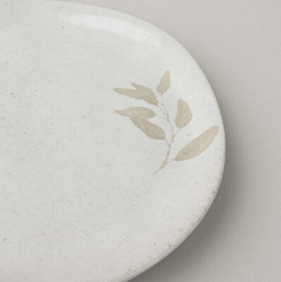 Linens Laurel Seramik 20 cm Pasta Tabağı Ekru