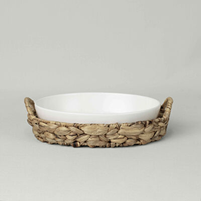 Linens Straw Porselen 32,7x23,5x7,3 cm Sunum Tabağı