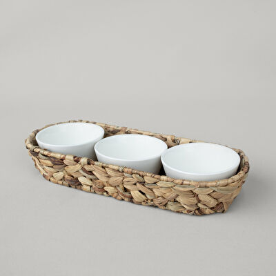 Linens Straw Porselen 33,5x18x6,6 cm Sunum Tabağı