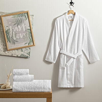 Linens Cozy Bambu L/XL Bornoz Beyaz
