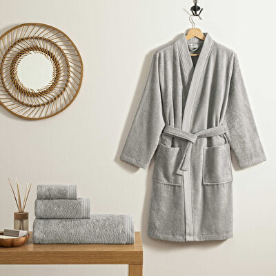 Linens Cozy Bambu L/xL Bornoz Koyu Gri