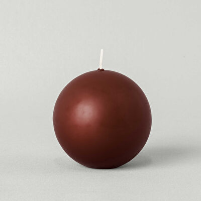 Linens Basic Çap 8 cm Yuvarlak Mum Kahve