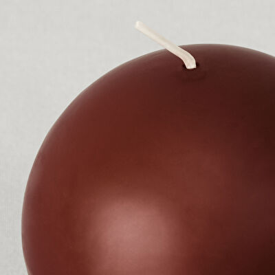 Linens Basic Çap 8 cm Yuvarlak Mum Kahve