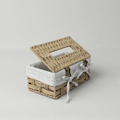 Linens Tidy Pecete Kutusu 25x14,5x10,7 Cm Naturel
