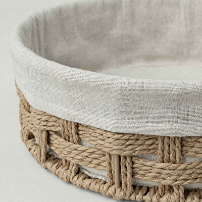 Linens Tidy Yuvarlak Sepet 32x10 Cm Naturel