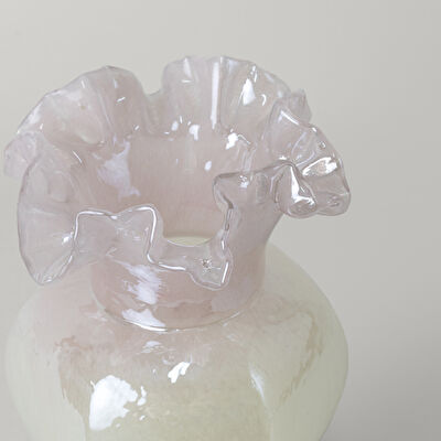 Linens Bonte 14x14x24 cm Vazo Pudra Sarı