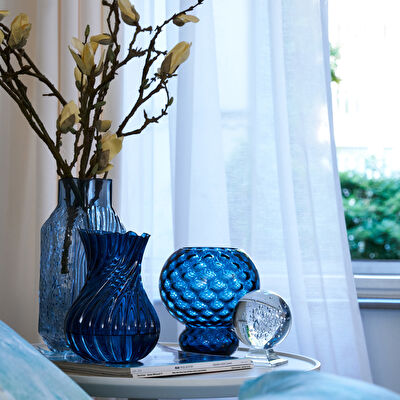 Linens Omella 15x15x20 cm Vazo Mavi