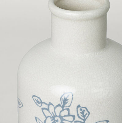 Linens Floral Vazo 20x21 cm Ekru Beyaz