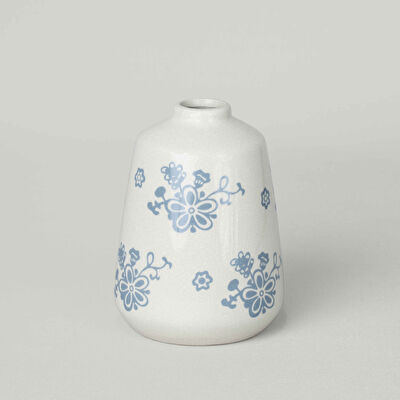 Linens Floral Vazo 11x15 cm Ekru Beyaz