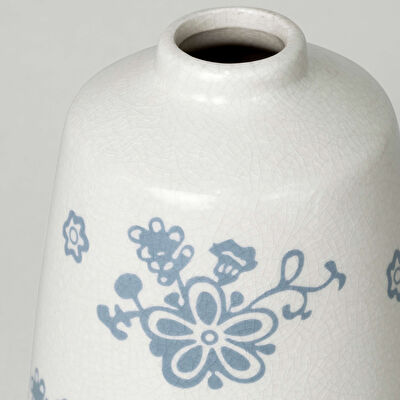 Linens Floral Vazo 11x15 cm Ekru Beyaz