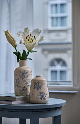 Linens Floral Vazo 11x15 cm Ekru Beyaz